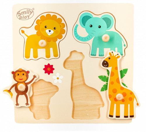 Smily Play Wooden Puzzle Animals 18m+