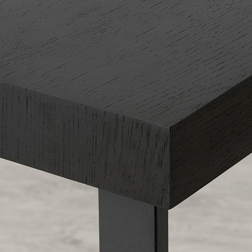 TARSELE Extendable table, black veneer/black, 150/200x80 cm