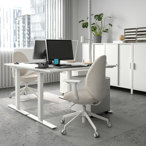 TROTTEN Desk sit/stand, white, 120x70 cm