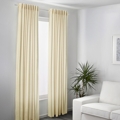 ÅKERMOLKE Curtains, 1 pair, beige, 145x300 cm