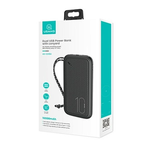 USAMS Power Bank Powerbank PB56 10000mAh 2xUSB, black