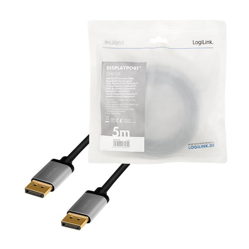 LogiLink Displayport Cable 4K/60 Hz DP/M to DP/M 5 m