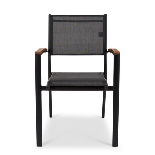 Garden Armchair with Wooden Armrests Toscana, anthracite