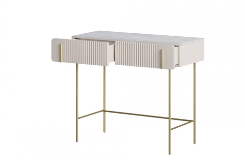 Dressing Table Malmi 100 cm, cashmere, crema bianca, gold