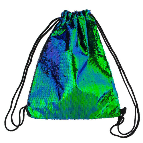 Drawstring Bag School Shoes/Clothes Bag Sequin Green