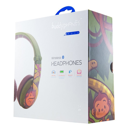 BuddyPhones Headphones Bluetooth Wave Monkey, green