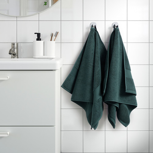 FREDRIKSJÖN Hand towel, grey-turquoise, 50x100 cm