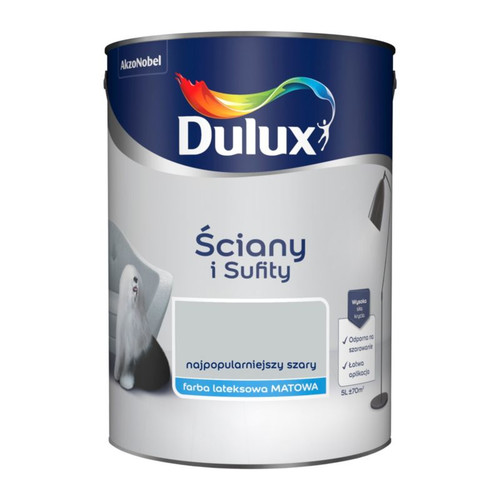 Dulux Walls & Ceilings Matt Latex Paint 5l popular grey