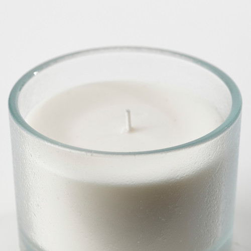 ADLAD Scented candle in glass, Scandinavian Woods/white, 50 hr