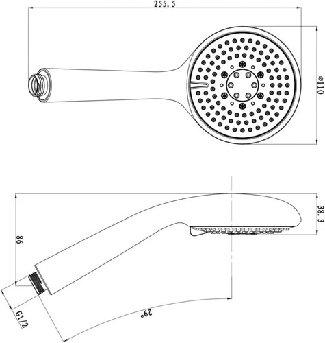 Hand Shower Cavally 3-spray, black