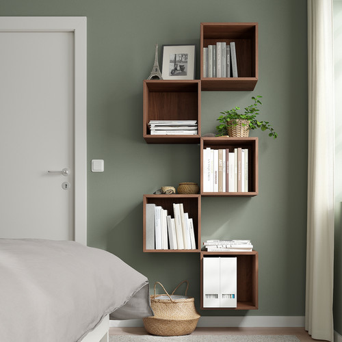 EKET Wall-mounted storage combination, walnut effect