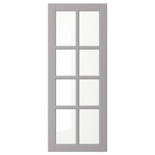 BODBYN Glass door, grey, 40x100 cm