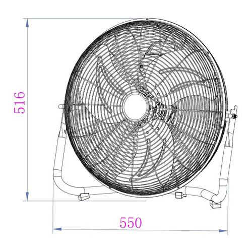 Floor Fan 45 cm, chrome