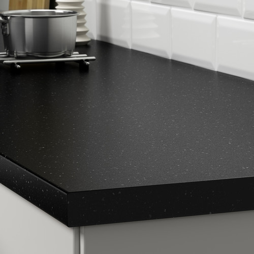 SÄLJAN Worktop, black mineral effect, laminate, 186x3.8 cm