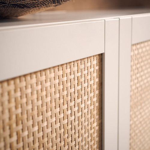 STUDSVIKEN Door/drawer front, white/woven poplar, 60x38 cm