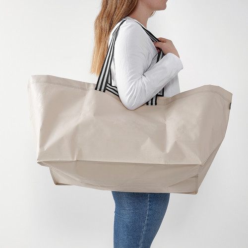 GÖRSNYGG Carrier bag, large, light beige, 57x37x39 cm/71 l