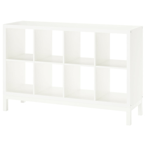 KALLAX Shelving unit with underframe, white/white, 147x94 cm