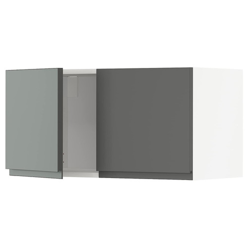 METOD Wall cabinet with 2 doors, white/Voxtorp dark grey, 80x40 cm