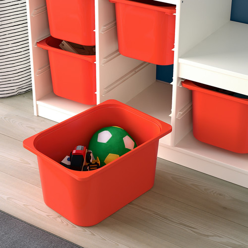 TROFAST Storage combination, white/orange, 99x44x94 cm