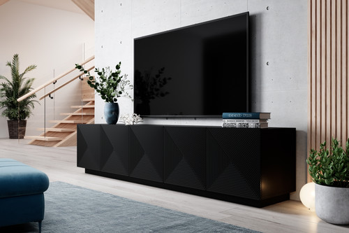 TV Cabinet Asha 200 cm, matt black