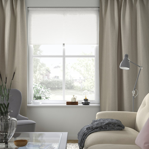 ANNAKAJSA Room darkening curtains, 1 pair, light grey, 145x300 cm