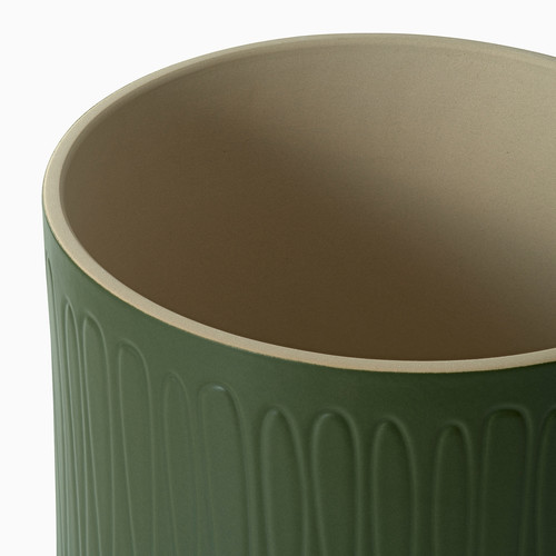 GINNALALÖNN Plant pot, in/outdoor green, 19 cm