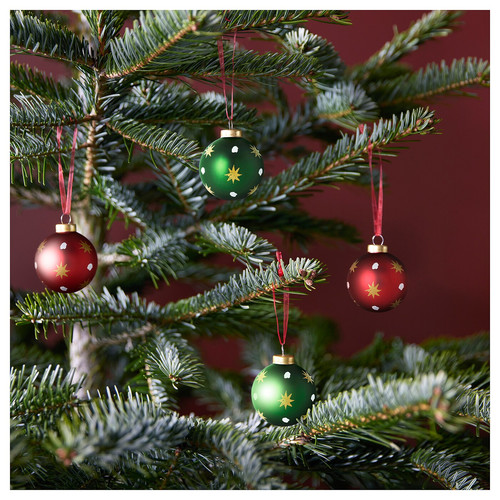 VINTERFINT Decoration, bauble, glass mixed colours, 5 cm, 4 pack