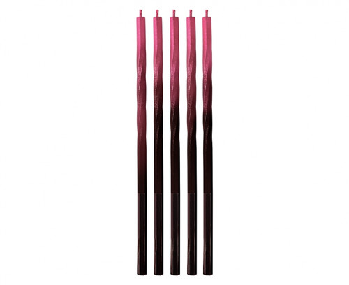 Candles Twist Ombre 5pcs, red/black