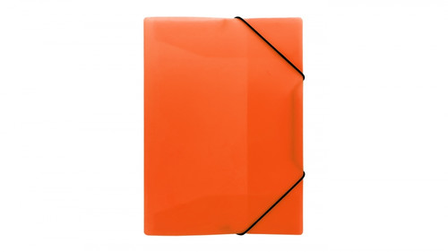 Document File Folder with Elastic Band A4 PP, neon orange