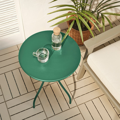 TÅNEBRO Side table, dark green, 46 cm