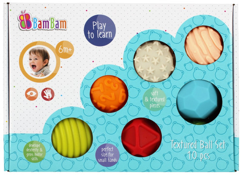 Bam Bam Textured Ball Set 10pcs 6m+