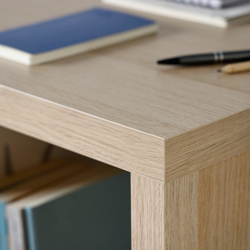 KALLAX Desk, white stained/oak effect, 111x39 cm