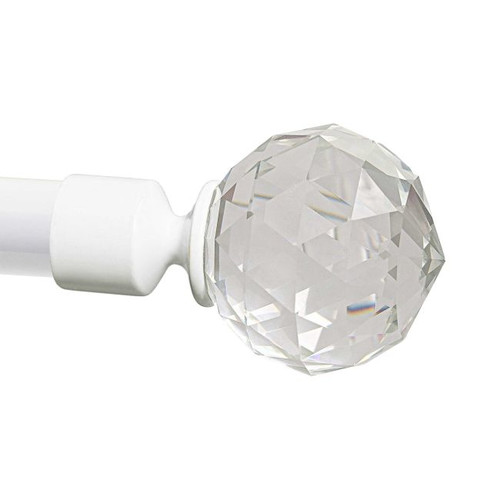 Curtain Pole Finial Cristal 19 mm, white