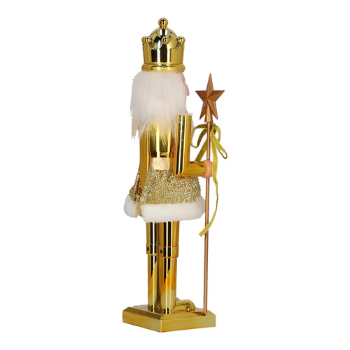 Nutcracker Christmas Decoration 38cm, crown, gold