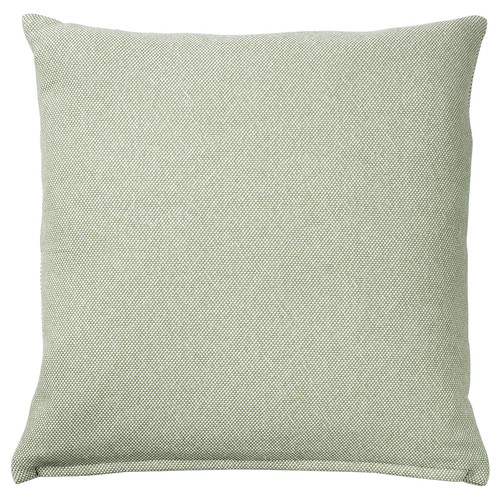SANDTRAV Cushion, grey-green/white, 45x45 cm