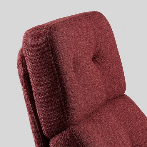 HAVBERG Armchair and footstool, Lejde red/brown