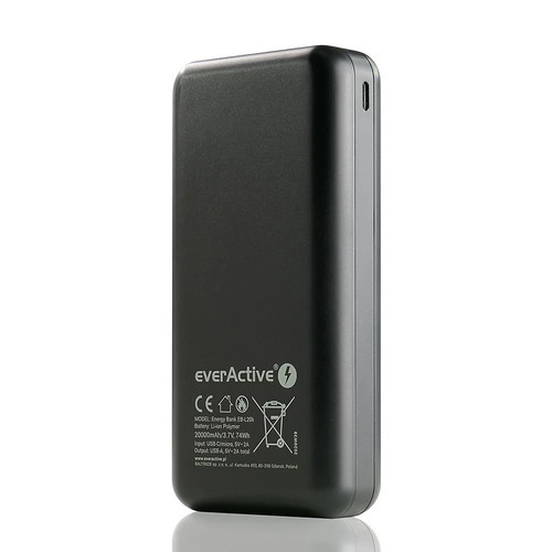 EverActive Power Bank Powerbank 20000 MAh 2x USB LED Screen