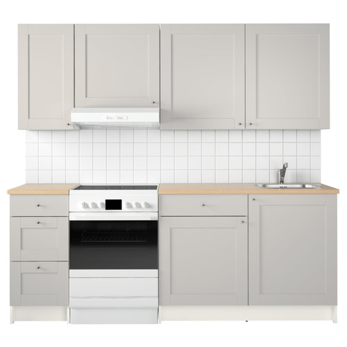 KNOXHULT Kitchen, grey, 220x61x220 cm