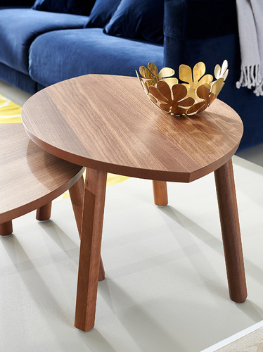 STOCKHOLM Nesting tables, set of 2, walnut veneer, 72x47 cm