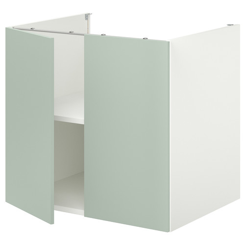 ENHET Bc w shlf/doors, white/pale grey-green, 80x62x75 cm