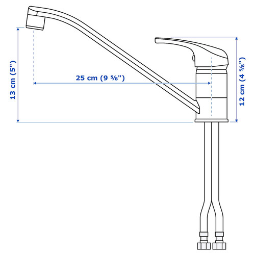 LAGAN Single-lever kitchen mixer tap, chrome-plated