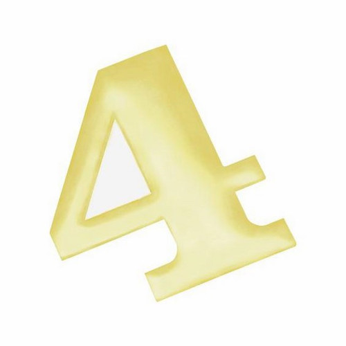 Self Adhesive House Digit "4" 37 mm, brass