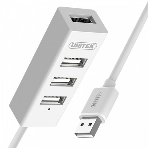 Unitek USB2.0 4-Port Hub, Y-2146 1x Phone charger, white