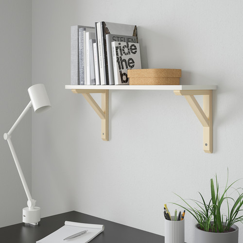 BURHULT / SANDSHULT Wall shelf, white, aspen, 59x20 cm