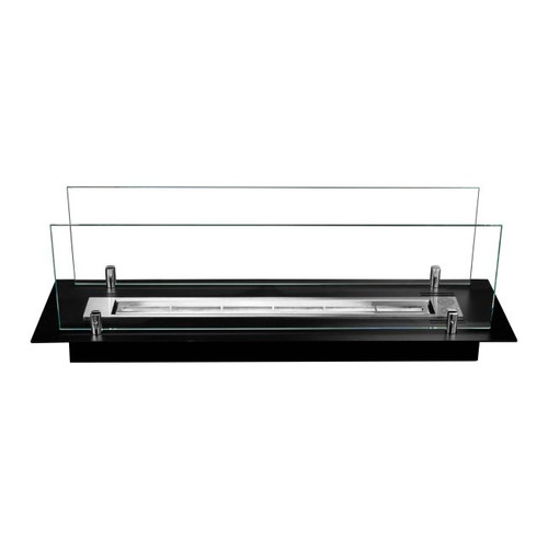 Biofireplace Built-in Insert with Glass 650 mm, black