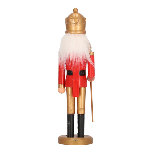 Nutcracker Christmas Decoration 28cm, gold crown