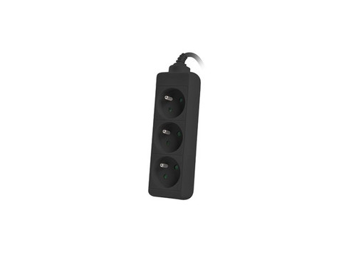 Lanberg Power Strip 3xFR, full CU, 3m, black