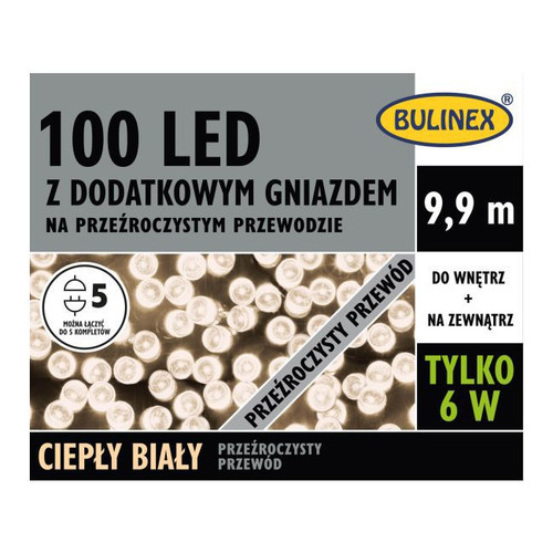 Christmas Lights 100 LED Bulinex 9.9 m, indoor/outdoor, warm white