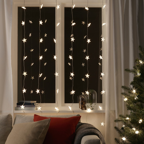 STRÅLA LED lighting curtain with 48 lights, outdoor star