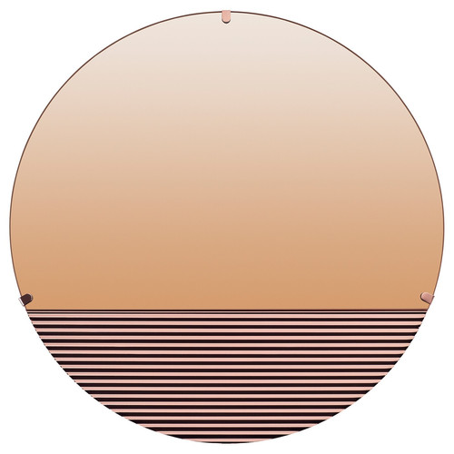 SKOGSGRÄNSEN Decorative mirror, copper-colour, 50 cm